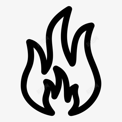 火焰形状线条图标svg_新图网 https://ixintu.com 卷曲 图形 图标 带边框 形状 火 火焰 热 简单 简单的卷曲图标 篝火 线条