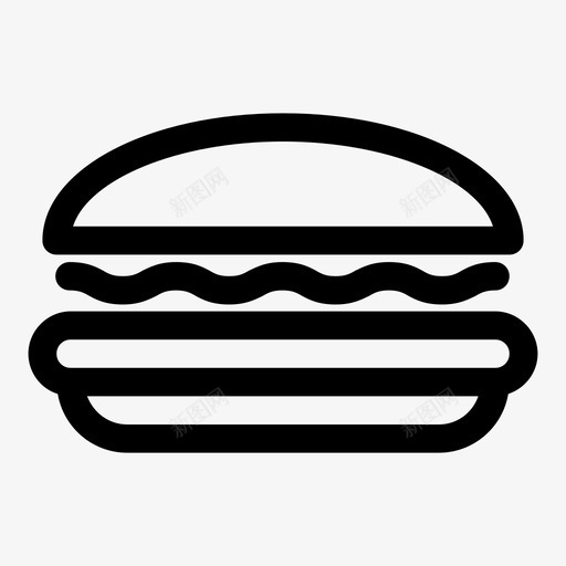 汉堡包简单形状图标svg_新图网 https://ixintu.com 卷曲 图标 形状 快餐 汉堡包 简单 简单卷曲图标 线 芝士汉堡 身材 食物 餐