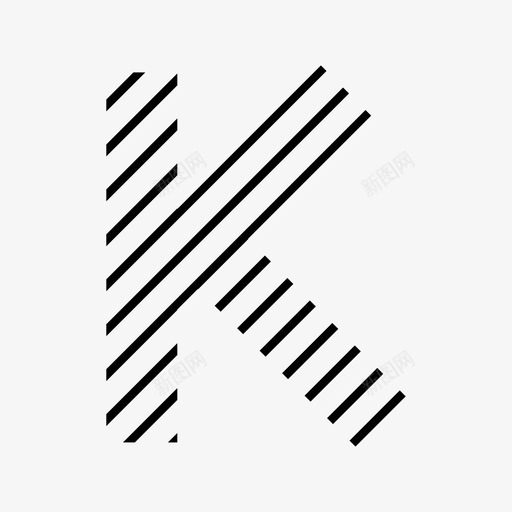 字母k字母对角线粗体线图标svg_新图网 https://ixintu.com 字母k 字母对角线粗体线