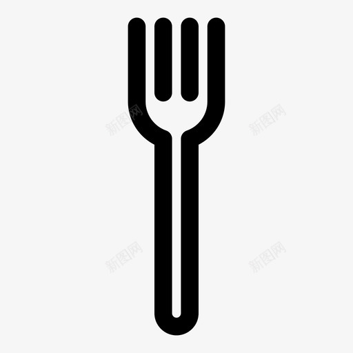 叉子餐具晚餐图标svg_新图网 https://ixintu.com 上菜 叉子 吃饭 晚餐 简单的卷曲图标 餐具