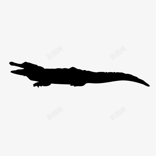 鳄鱼短吻鳄动物图标svg_新图网 https://ixintu.com 冷血动物 动物 爬行动物 短吻鳄 鳄鱼