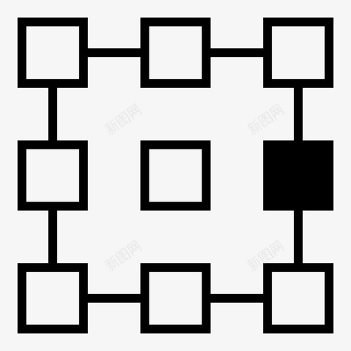 固定点平面网格图标svg_新图网 https://ixintu.com 中间 位置 侧面 变换 右侧 固定点 平面设计 网格