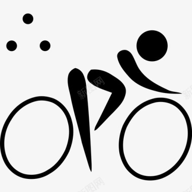 铁人三项运动员自行车图标图标
