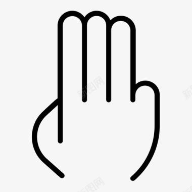 三个手指用户界面触摸图标图标