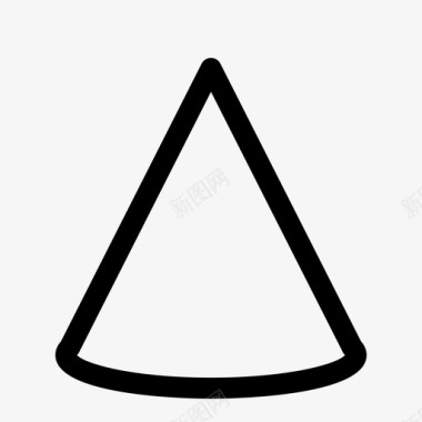 圆锥体带边框卷曲图标图标