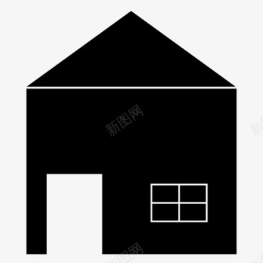 房子门屋顶图标图标