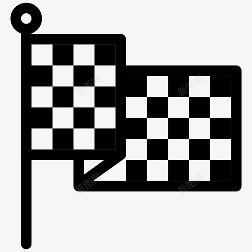 方格旗开始标志图标svg_新图网 https://ixintu.com 信号 开始 形状 指示 插图 方格旗 标志 比赛旗 物体 线图标 赛车旗
