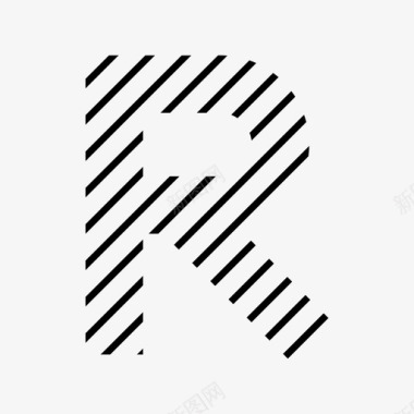 字母r字母对角线粗体线图标图标