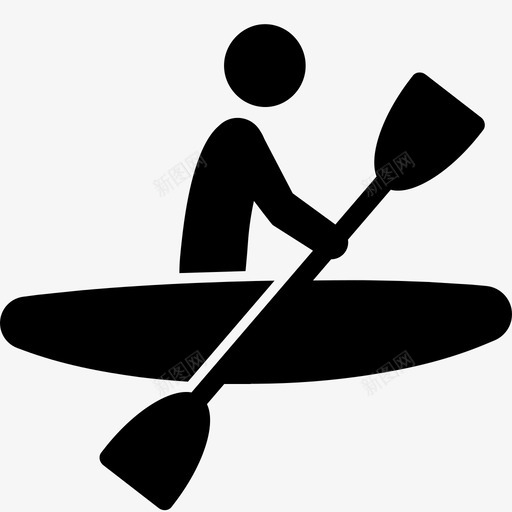 皮划艇水上运动图标svg_新图网 https://ixintu.com 划桨 划船 户外 户外运动 水上 皮划艇 运动