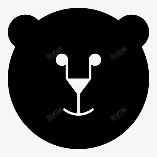 熊哺乳动物填充脸图标svg_新图网 https://ixintu.com 动物 动物脸 哺乳动物 填充动物脸 填充脸 熊