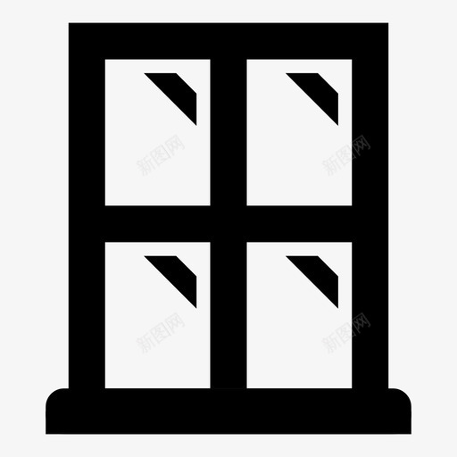 窗户框架玻璃图标svg_新图网 https://ixintu.com 房子 框架 玻璃 窗台 窗户