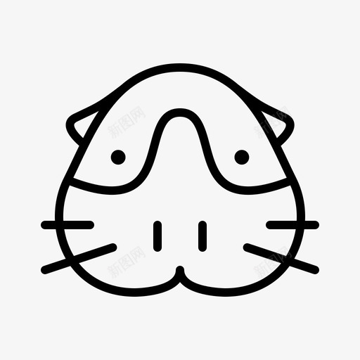 豚鼠野生动物宠物图标svg_新图网 https://ixintu.com 化身 宠物 生物 线动物 线图标 线设计 豚鼠 野生动物