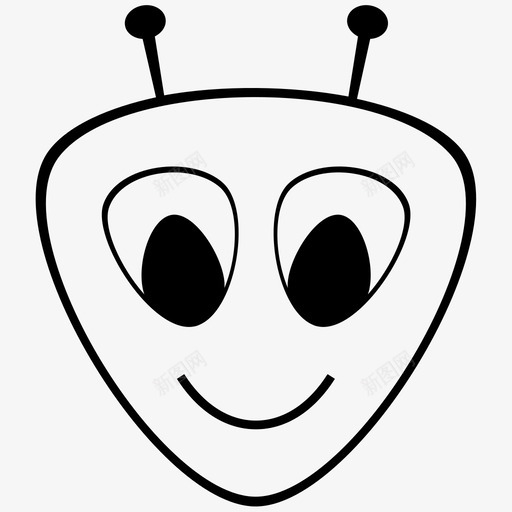 外星人蚂蚁虫子图标svg_新图网 https://ixintu.com 卡通 外星人 头 微笑 快乐 眼睛 脸 虫子 蚂蚁