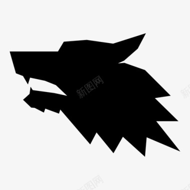 狼狼脸动物头图标图标
