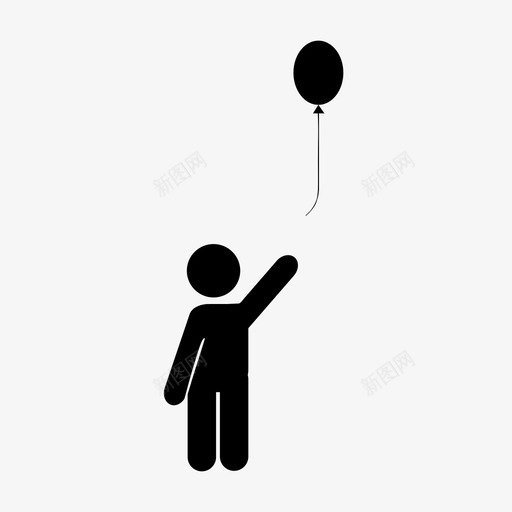 男孩丢了气球图标svg_新图网 https://ixintu.com 男孩丢了气球