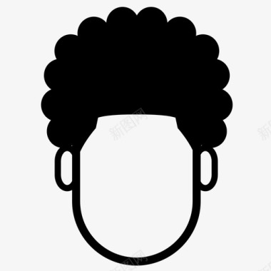 非洲佬白脸蓬松的头发图标图标