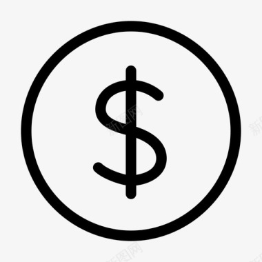 美元货币简单化图标图标