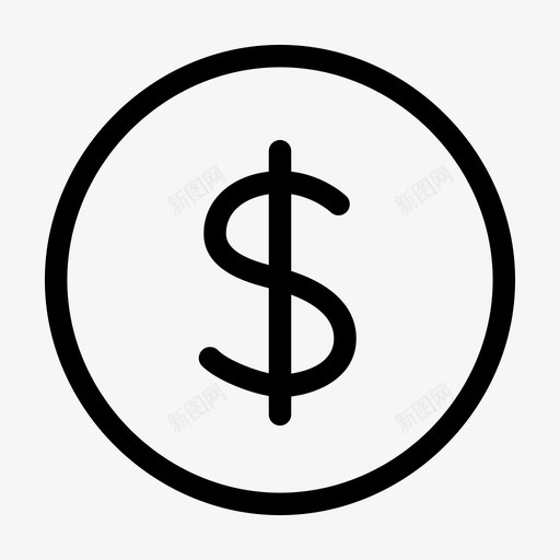 美元货币简单化图标svg_新图网 https://ixintu.com 简单化 美元 货币