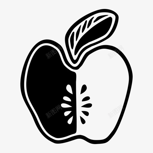 苹果零食营养图标svg_新图网 https://ixintu.com 健康零食 健康食品 新鲜 水果 膳食 苹果 营养 零食