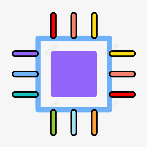 微芯片组件cpu图标svg_新图网 https://ixintu.com cpu 制造 微芯片 组件