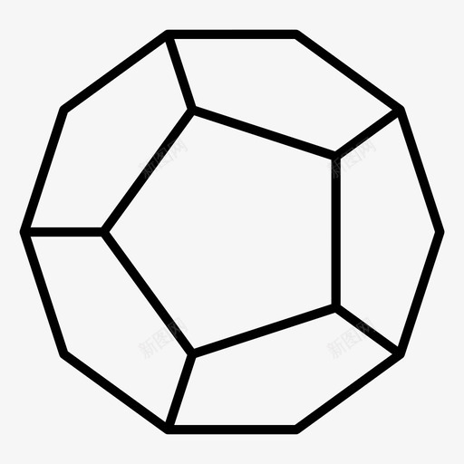 十二面体正十二面体多面体图标svg_新图网 https://ixintu.com 几何 十二面体 多面体 形状 数学 数学形状 正交投影 正十二面体 物体