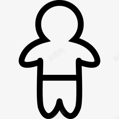婴儿站立轮廓与裤子人婴儿包1图标图标