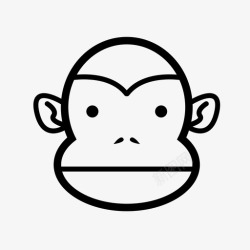 大猩猩的脸猴子灵长类猩猩图标高清图片