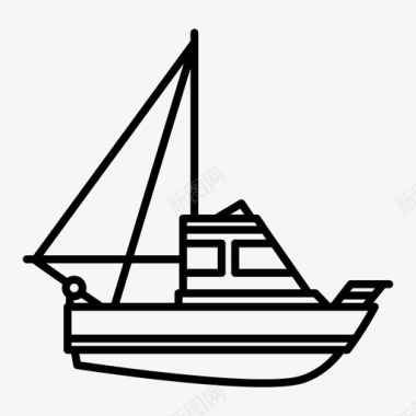 拖网渔船围网渔船大海图标图标