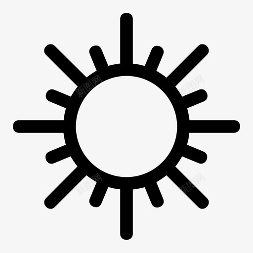 太阳天气预报温暖图标svg_新图网 https://ixintu.com 亮度 天气预报 太阳 星星 晴天 温暖 炎热 简单的卷曲图标 阳光