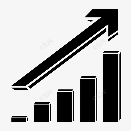图表箭头增长图标svg_新图网 https://ixintu.com 上涨 图表 增长 箭头 统计 股票 表现