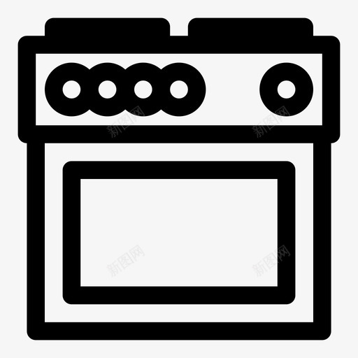 炉灶烤箱厨房用具图标svg_新图网 https://ixintu.com 厨房用具 家用电器 炉灶 烤箱 烹饪 煤气炉 简单的卷曲图标