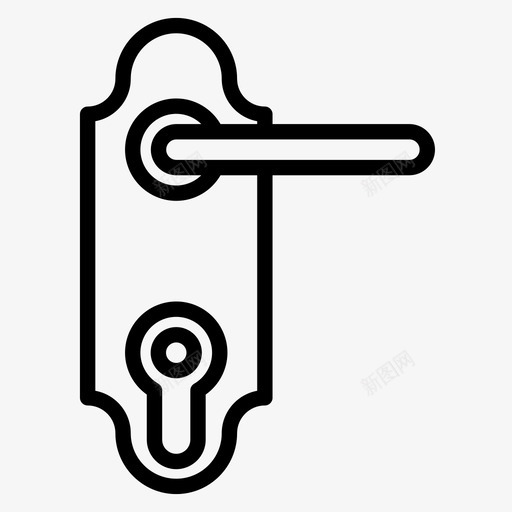 门把手把手钥匙图标svg_新图网 https://ixintu.com 把手 钥匙 钥匙孔 门把手 门锁