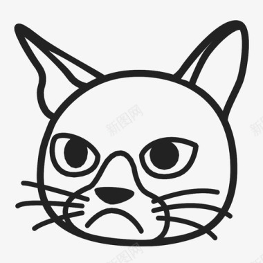 暴躁的猫伤心的卡瓦伊的图标图标