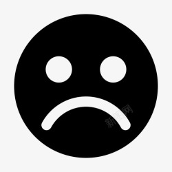 不喜欢icon悲伤不开心的脸填充图标高清图片