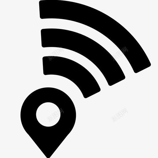 地理定位信号开放数据图标svg_新图网 https://ixintu.com wifi 信号 地图标记 地理定位 地理连接 开放数据 连接