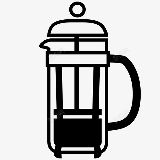 法式印刷机厨房饮料图标svg_新图网 https://ixintu.com 厨房 咖啡 咖啡休息时间 咖啡因 咖啡机 早餐 法式印刷机 饮料