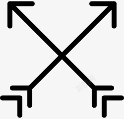 交叉的箭头形状交叉箭头时尚风格图标高清图片