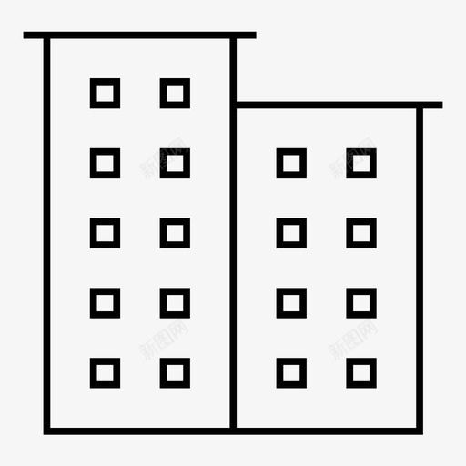 建筑房屋居住空间图标svg_新图网 https://ixintu.com 不动产 住房 居住空间 建筑 房屋