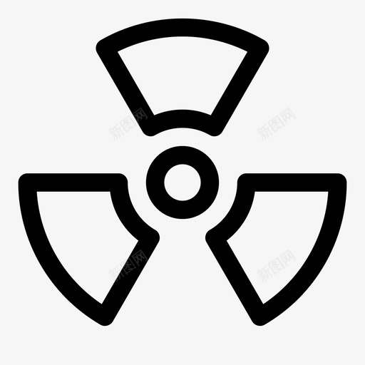 辐射警告标志图标svg_新图网 https://ixintu.com 危险标志 放射性 标志 核 简单的卷曲图标 警告 辐射 辐射危害