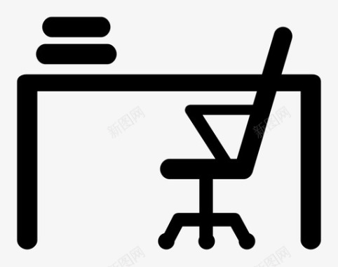 办公桌家具电脑椅图标图标
