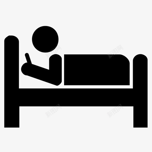 在床上看书失眠联网图标svg_新图网 https://ixintu.com 上网睡觉 发短信 在床上看书 失眠 社交网络 联网