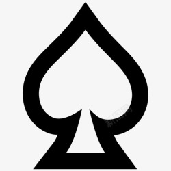 纸牌符号黑桃西装扑克图标高清图片