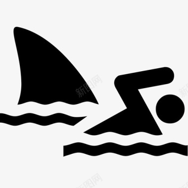 鲨鱼袭击人预防图标图标