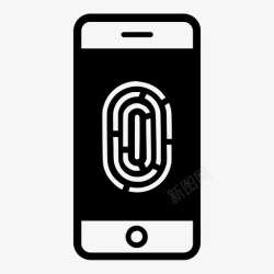 触控指纹图标智能手机传感器安全图标高清图片