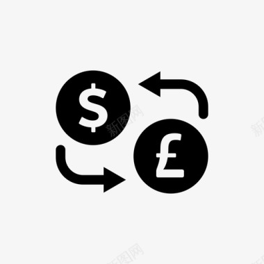 货币兑换美元对英镑兑换汇率图标图标