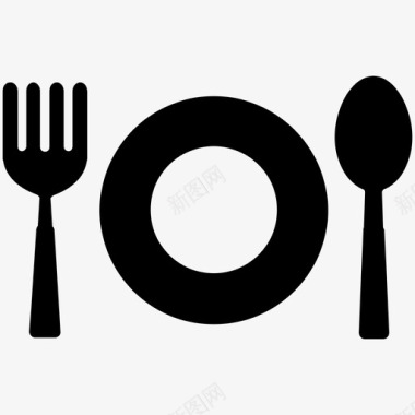 盘子餐具勺子图标图标