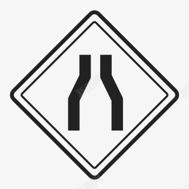 道路两侧变窄图标图标