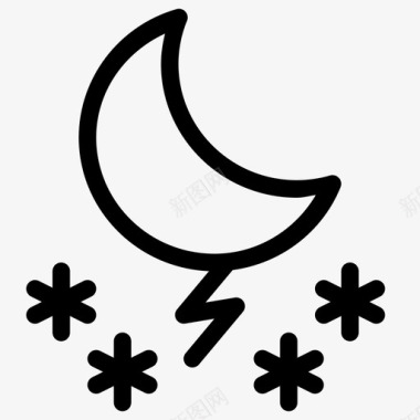 晚上下雪安静月亮图标图标