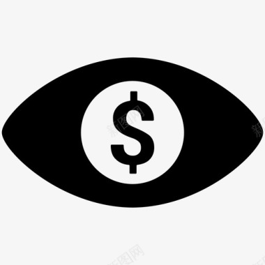 眼睛商业概念美元眼图标图标