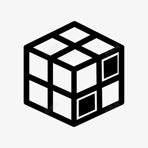 魔方玩具方块图标svg_新图网 https://ixintu.com 拼图 方块 旋转 游戏 玩具 难度 魔方